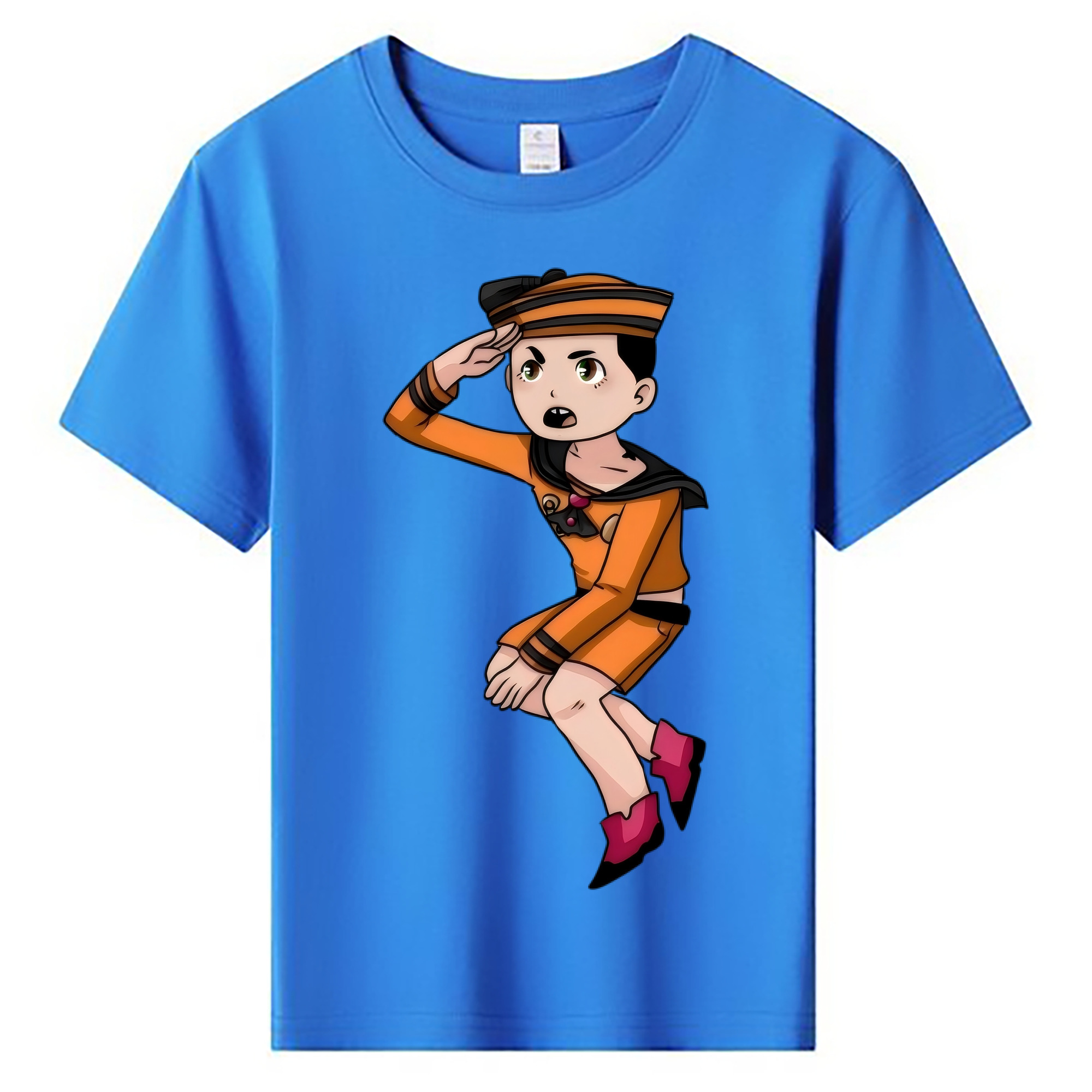 （画像用） ジョジョの奇妙な冒険 東方定助 JoJo's Bizarre Adventure Higashikata Josuke 綿100％キッズTシャツ（フロントプリント）